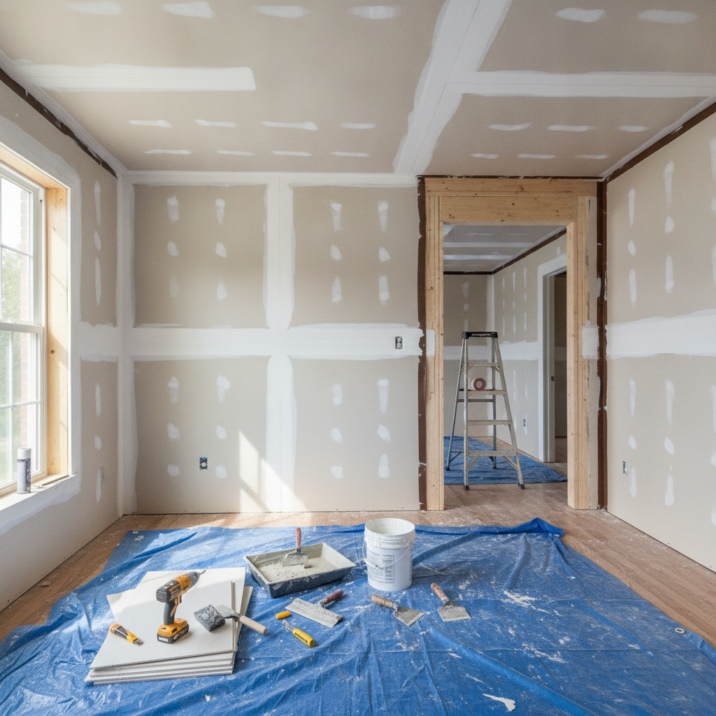 done Drywall Installation - No Face and No Text